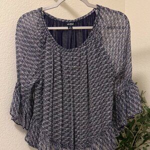Blue Maze Peasant Ruffle Top – Lucky Brand, Size S